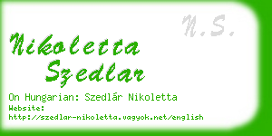nikoletta szedlar business card